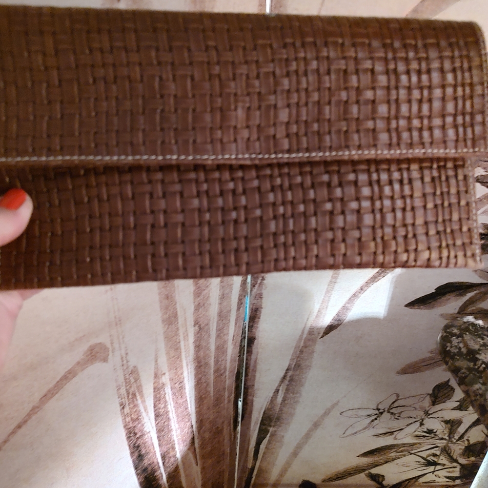 Brown Woven Clutch Bag